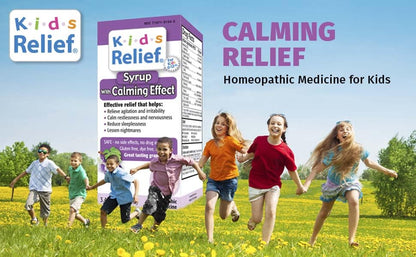 Kids Relief Syrup with Calming Effect, for Kids 0-12 Yrs, Grape Flavor, Gluten and Dye Free, No Added Sugar, 3.4 oz - dailyvitalstore