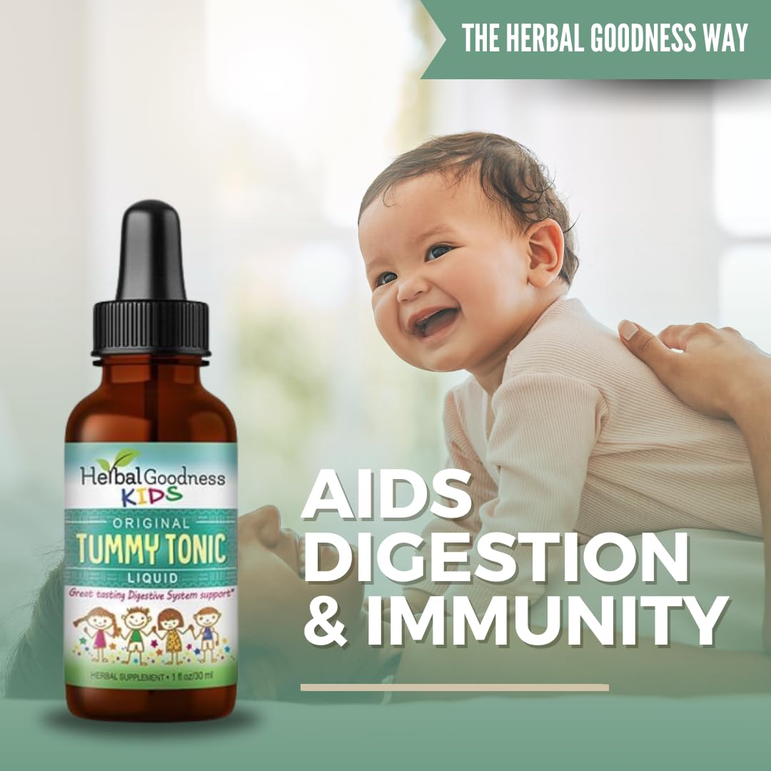 Kids Tummy Support Tonic Liquid Extract, Tasty Digestive System Support Supplement for Kids -1oz - Herbal Goodness - dailyvitalstore