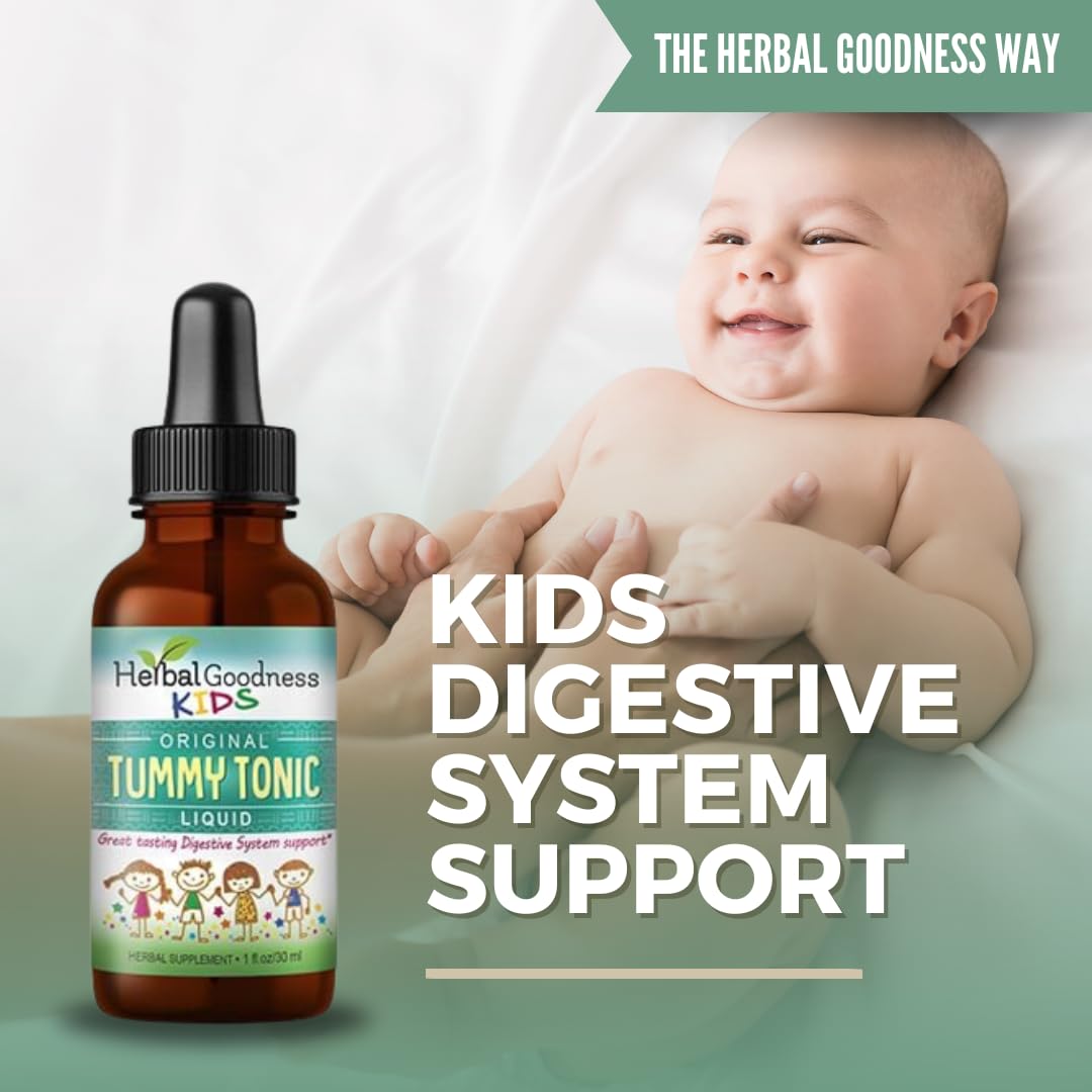 Kids Tummy Support Tonic Liquid Extract, Tasty Digestive System Support Supplement for Kids -1oz - Herbal Goodness - dailyvitalstore
