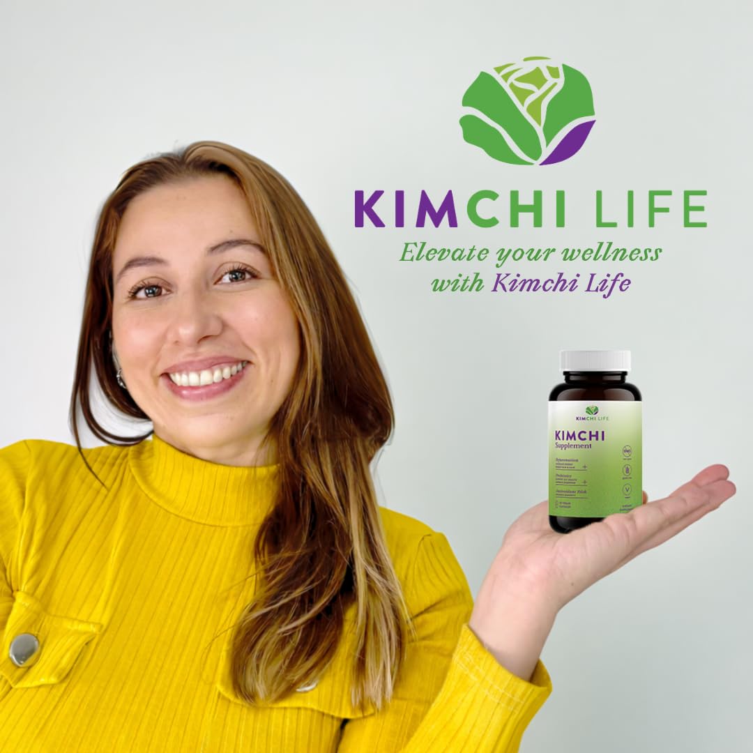 Kimchi Life – Daily Capsules of Premium Fermented Kimchi - Vegan & Natural Nutritional Supplement - Probiotics for Gut Health & Immune Support - dailyvitalstore