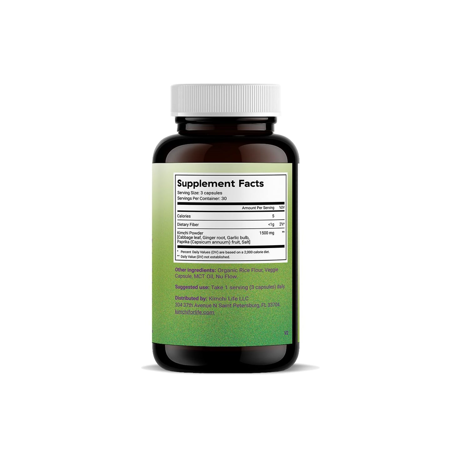 Kimchi Life – Daily Capsules of Premium Fermented Kimchi - Vegan & Natural Nutritional Supplement - Probiotics for Gut Health & Immune Support - dailyvitalstore