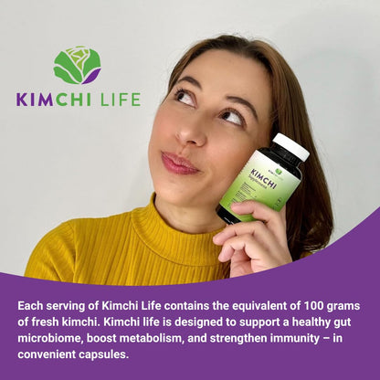 Kimchi Life – Daily Capsules of Premium Fermented Kimchi - Vegan & Natural Nutritional Supplement - Probiotics for Gut Health & Immune Support - dailyvitalstore