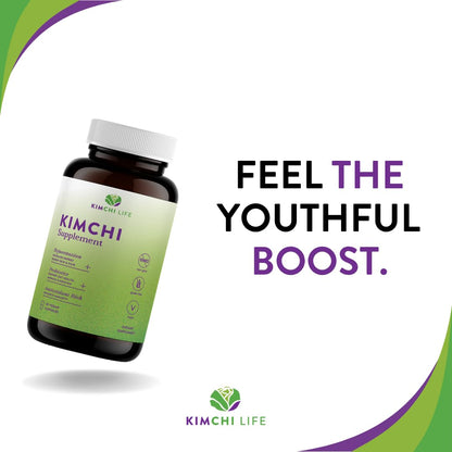 Kimchi Life – Daily Capsules of Premium Fermented Kimchi - Vegan & Natural Nutritional Supplement - Probiotics for Gut Health & Immune Support - dailyvitalstore