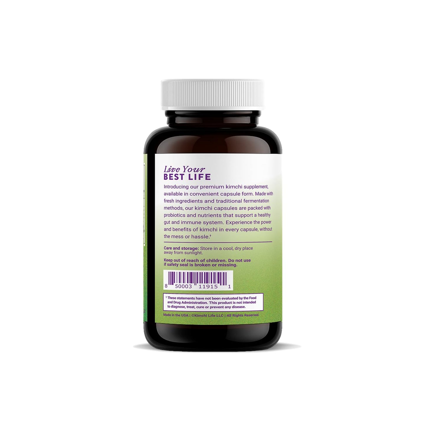 Kimchi Life – Daily Capsules of Premium Fermented Kimchi - Vegan & Natural Nutritional Supplement - Probiotics for Gut Health & Immune Support - dailyvitalstore
