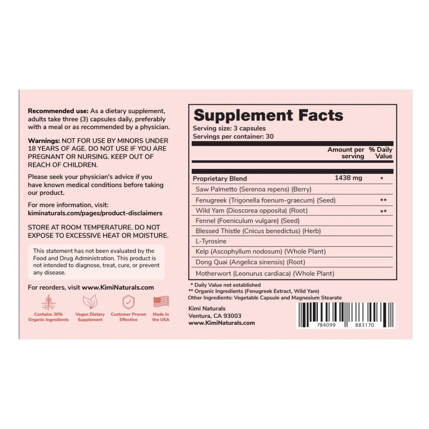 KIMI Naturals Breast Max Plus - Breast Enhancement Pills | Breast Enlargement Supplements with Fenugreek, Breast Growth, Supports Breast Firmness | 90 Capsules - dailyvitalstore