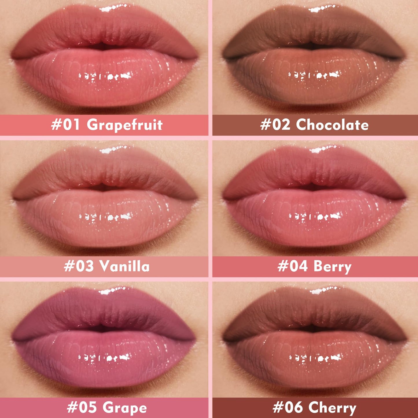 KIMUSE 6 Pcs Tinted Lip Butter Hydration Balm Set, 6 Flavored Shades Hydrating Plumping Gloss with Hyaluronic Acid & Vitamin E, Sheer Tint, Non-Sticky | Vegan Lip Care Makeup for Dry Lips & Daily - dailyvitalstore