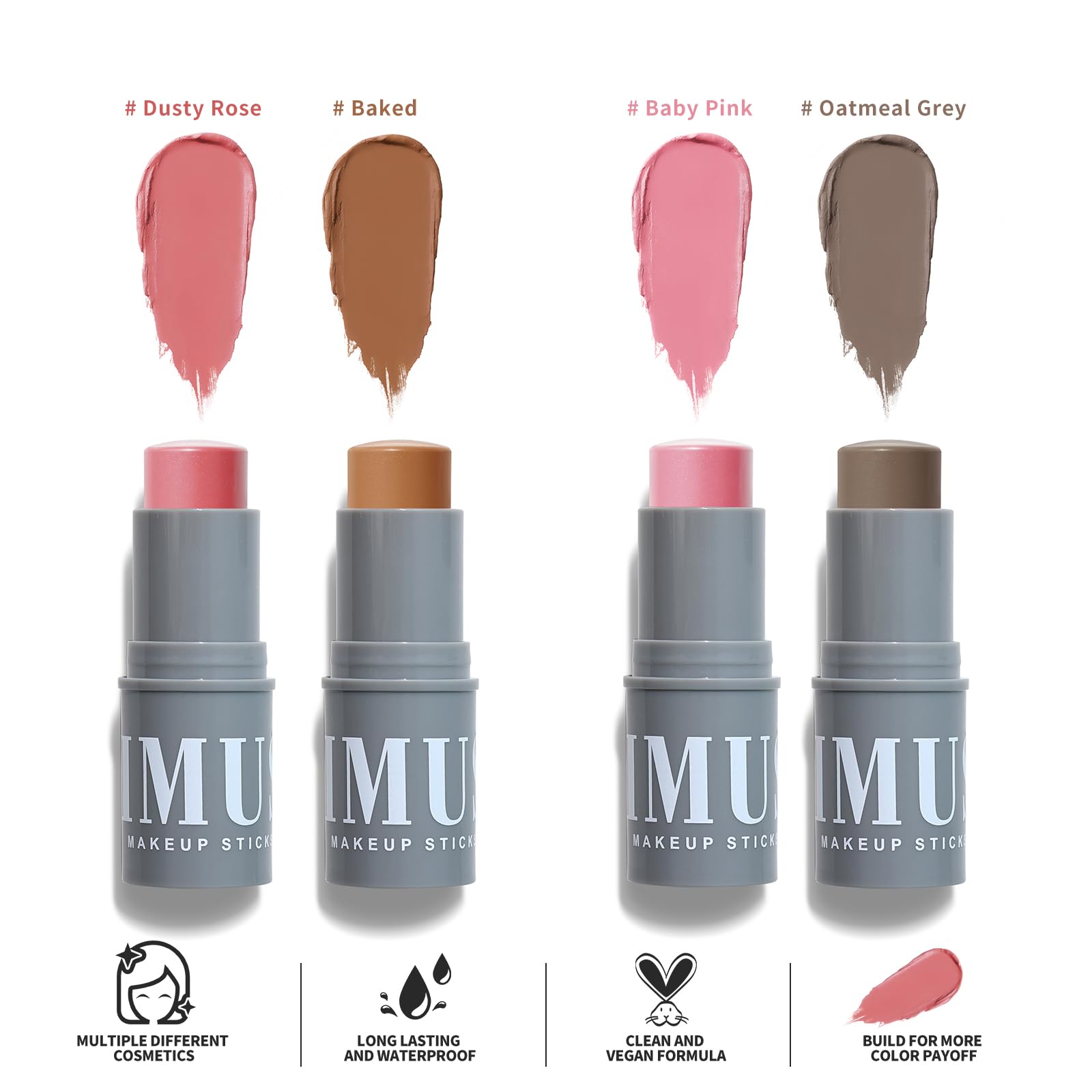 KIMUSE Cream Contour Stick Duo, Cream Blush Stick, Bronzer Shaping Stick, Creamy, Highly Pigmented, Long Lasting, Vegan Face Make Up Sticks - dailyvitalstore
