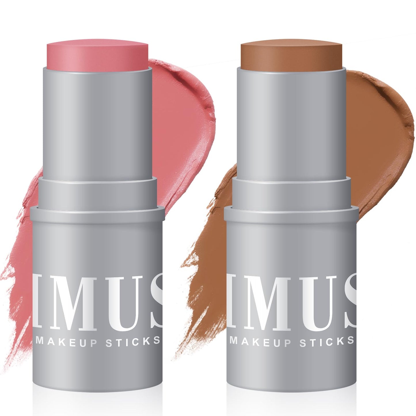 KIMUSE Cream Contour Stick Duo, Cream Blush Stick, Bronzer Shaping Stick, Creamy, Highly Pigmented, Long Lasting, Vegan Face Make Up Sticks - dailyvitalstore