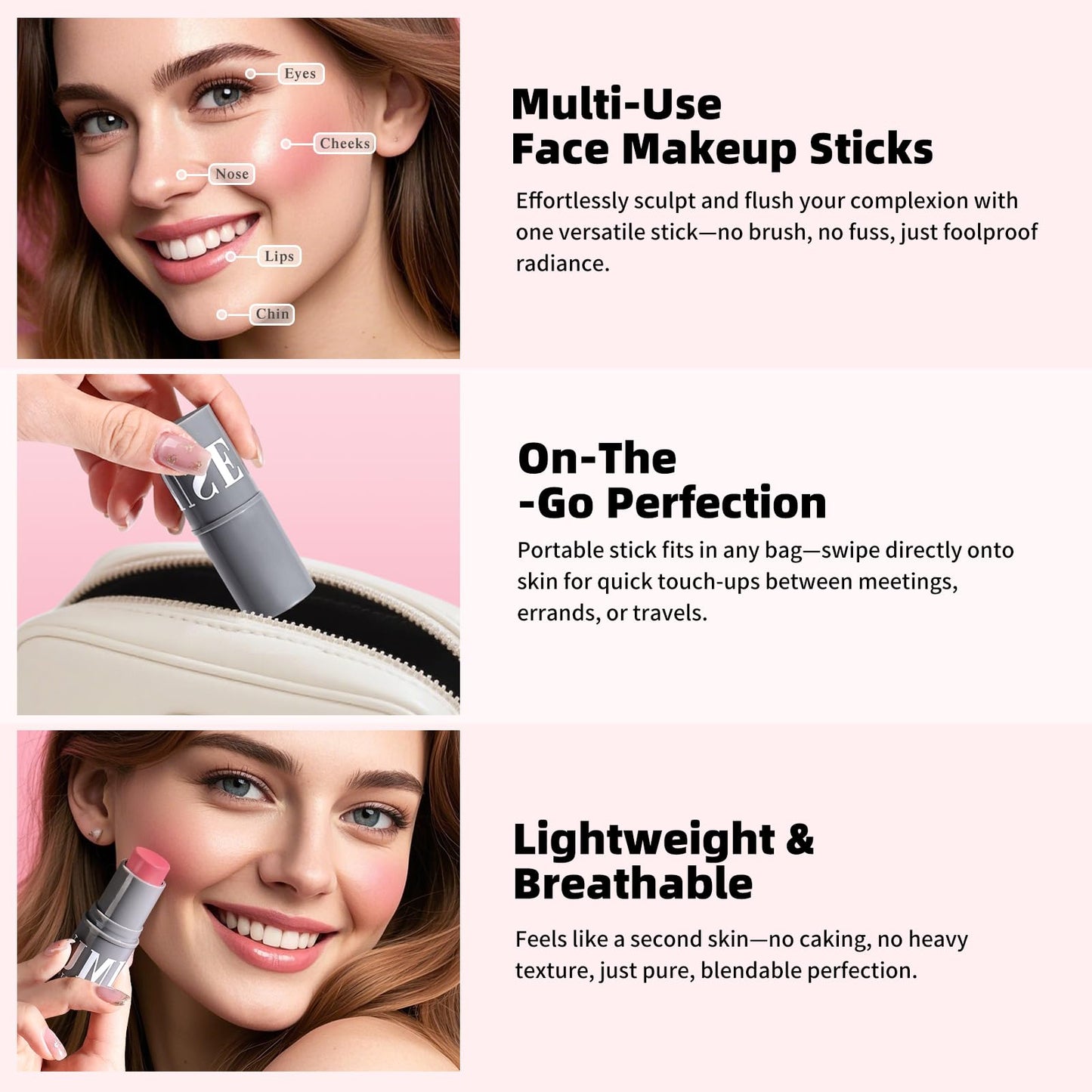 KIMUSE Cream Contour Stick Duo, Cream Blush Stick, Bronzer Shaping Stick, Creamy, Highly Pigmented, Long Lasting, Vegan Face Make Up Sticks - dailyvitalstore