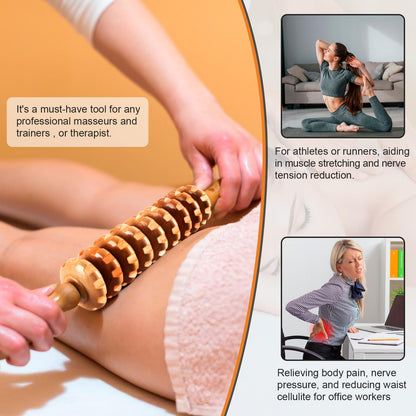 KintKita 3 in 1 Wood Therapy Massage Tool,Wooden Lymphatic Drainage Massager Maderoterapia Kit Professional Body Cellulite Massager for Body Sculpting,Contouring,Relief Muscle,Anti-Cellulite - dailyvitalstore