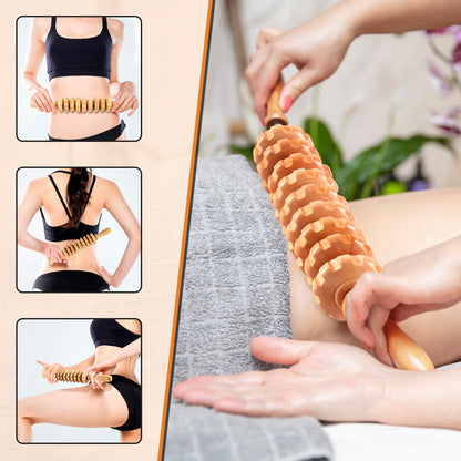 KintKita 3 in 1 Wood Therapy Massage Tool,Wooden Lymphatic Drainage Massager Maderoterapia Kit Professional Body Cellulite Massager for Body Sculpting,Contouring,Relief Muscle,Anti-Cellulite - dailyvitalstore