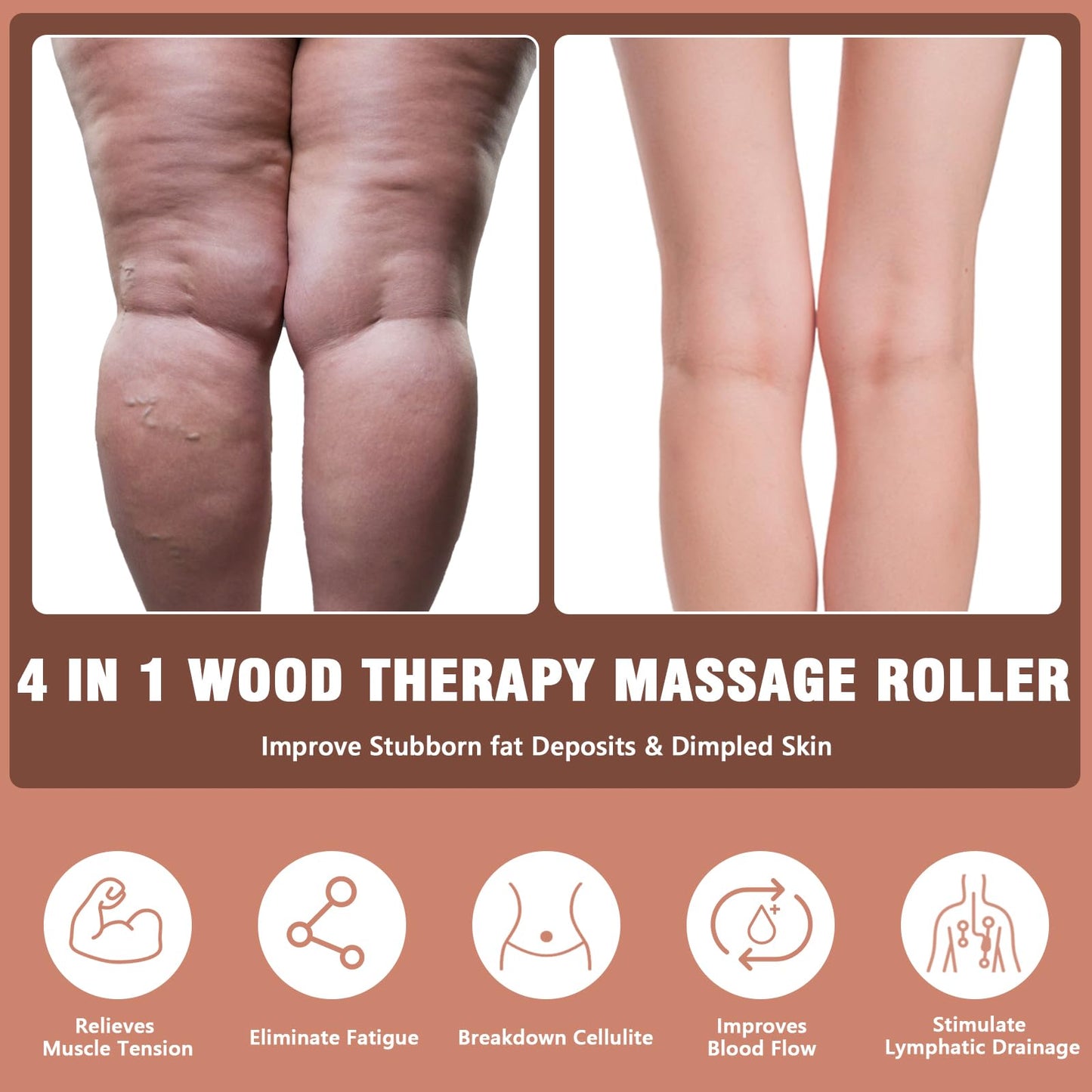 KintKita Wood Therapy Massage Tools 3 in 1,Wooden Lymphatic Drainage Massager, Body Sculpting Tools Cellulite Massager for Maderoterapia, Body Contouring, Relief Muscle, Anti-Cellulite - dailyvitalstore