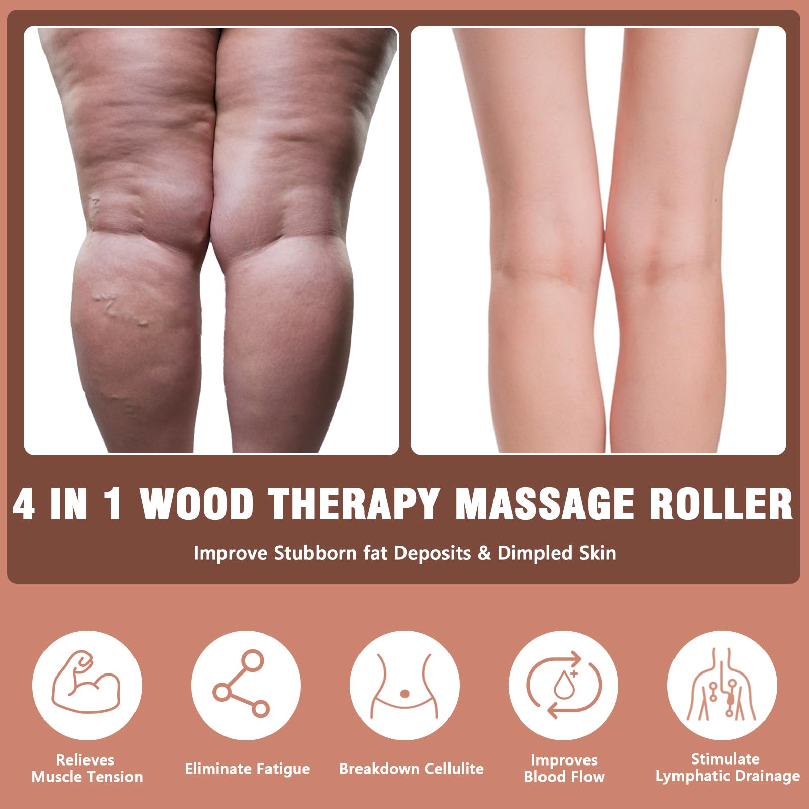 KintKita Wood Therapy Massage Tools 3 in 1,Wooden Lymphatic Drainage Massager, Body Sculpting Tools Cellulite Massager for Maderoterapia, Body Contouring, Relief Muscle, Anti-Cellulite - dailyvitalstore