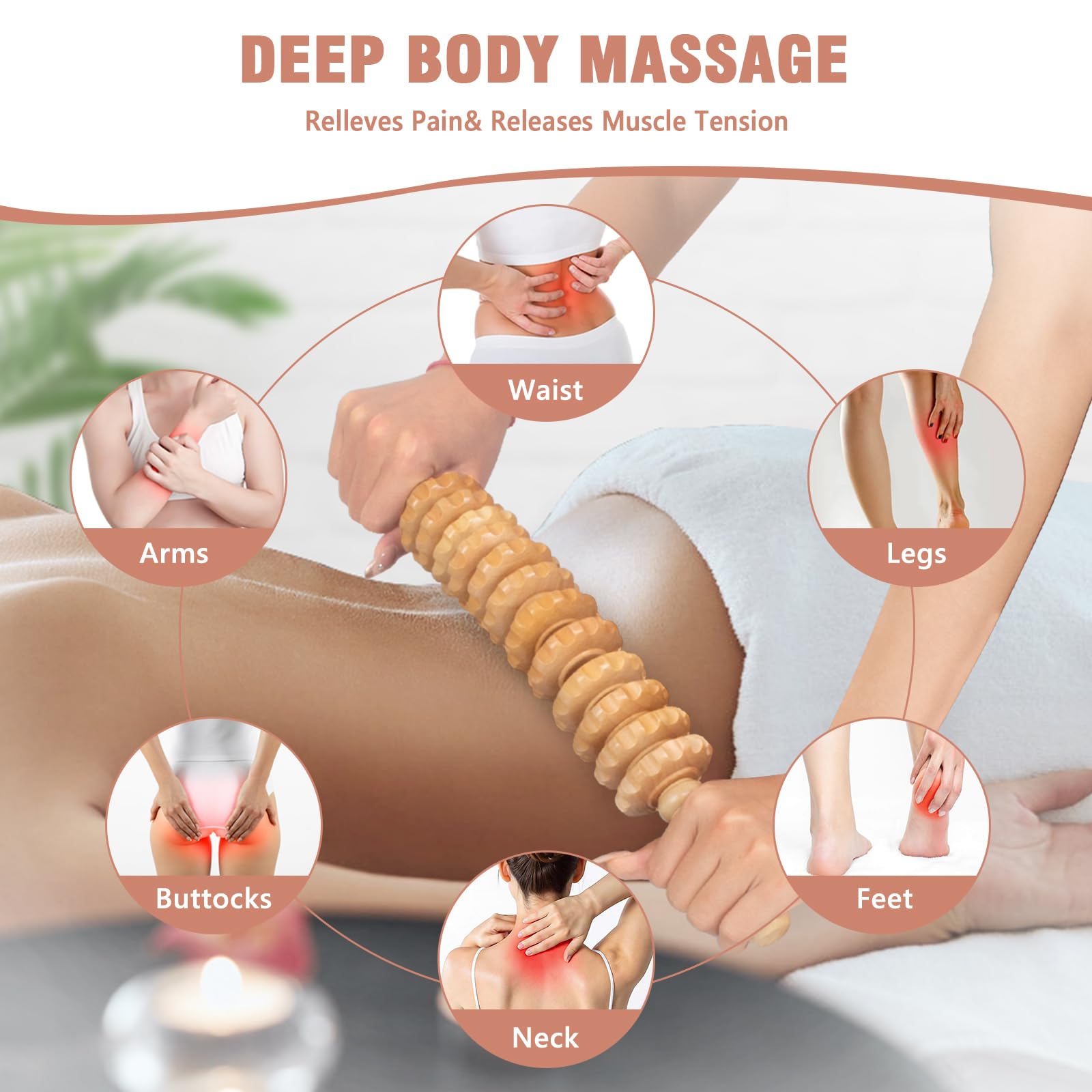 KintKita Wood Therapy Massage Tools 3 in 1,Wooden Lymphatic Drainage Massager, Body Sculpting Tools Cellulite Massager for Maderoterapia, Body Contouring, Relief Muscle, Anti-Cellulite - dailyvitalstore