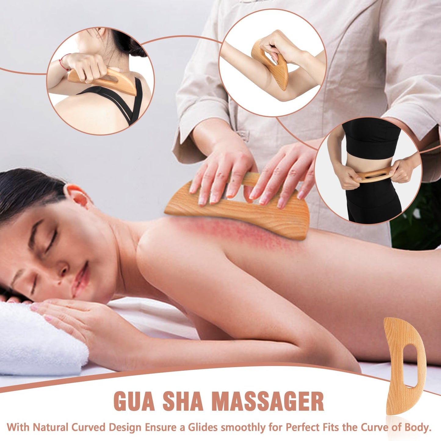 KintKita Wood Therapy Massage Tools 3 in 1,Wooden Lymphatic Drainage Massager, Body Sculpting Tools Cellulite Massager for Maderoterapia, Body Contouring, Relief Muscle, Anti-Cellulite - dailyvitalstore