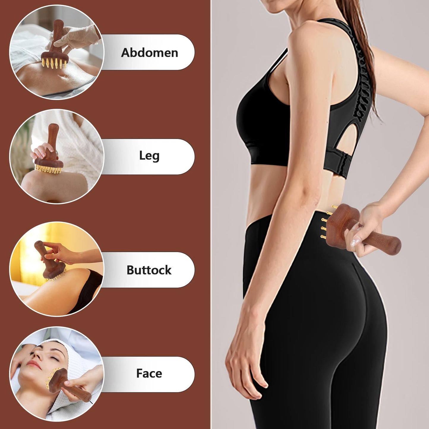 KintKita Wood Therapy Massage Tools,Lymphatic Drainage Massager Helps Reduce Cellulite for Belly Arms & Legs, Anti Cellulite Massager Body Sculpting Tools for Body Contouring & Muscle Relief - dailyvitalstore