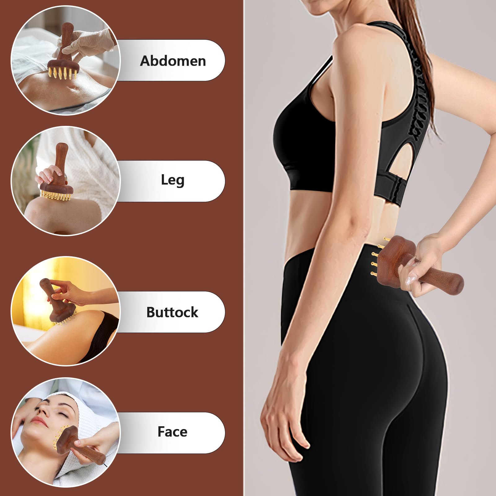 KintKita Wood Therapy Massage Tools,Lymphatic Drainage Massager Helps Reduce Cellulite for Belly Arms & Legs, Anti Cellulite Massager Body Sculpting Tools for Body Contouring & Muscle Relief - dailyvitalstore