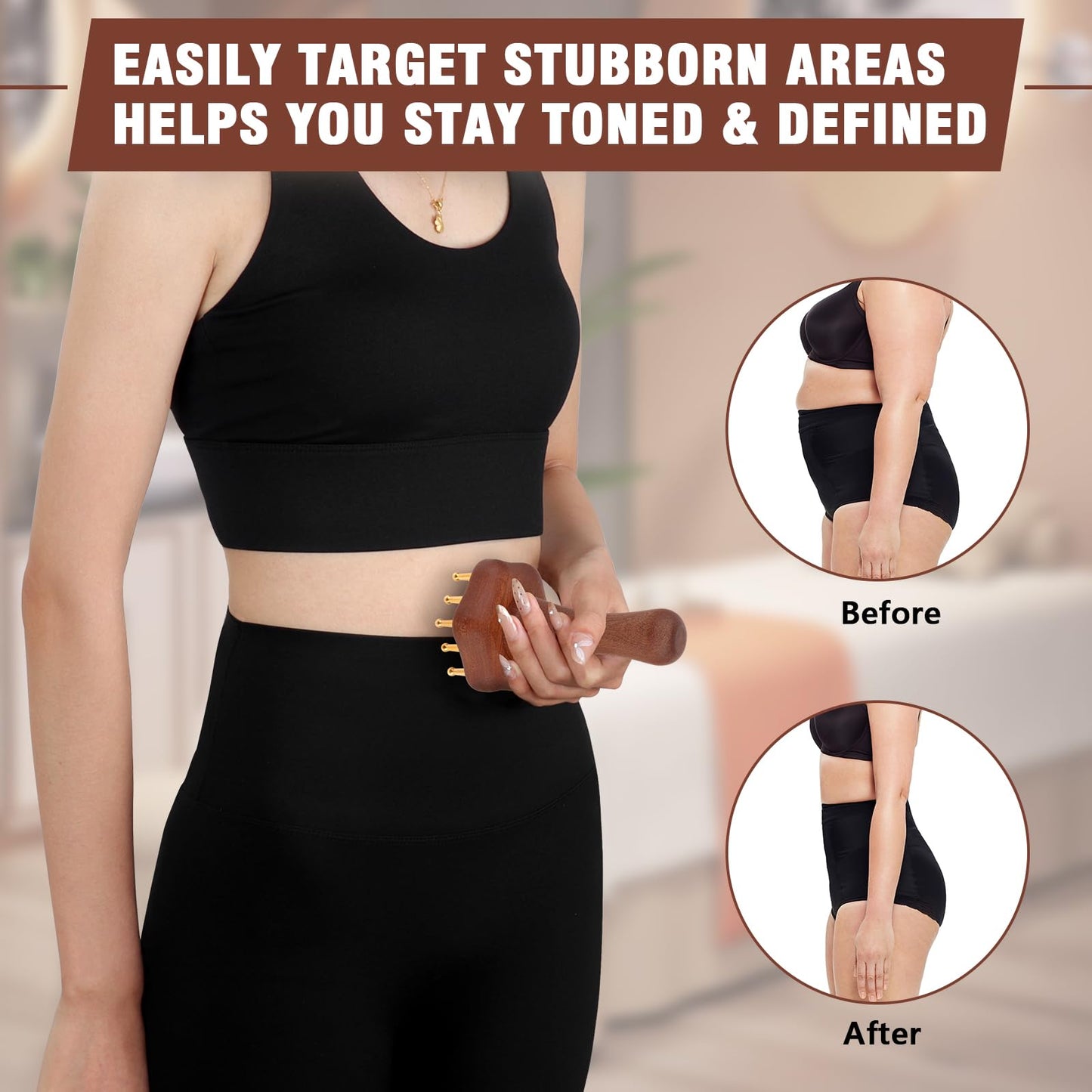 KintKita Wood Therapy Massage Tools,Lymphatic Drainage Massager Helps Reduce Cellulite for Belly Arms & Legs, Anti Cellulite Massager Body Sculpting Tools for Body Contouring & Muscle Relief - dailyvitalstore