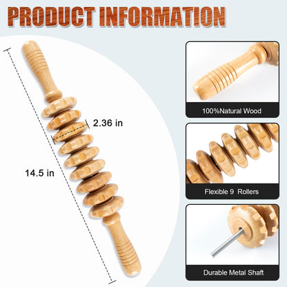 KintKita Wood Therapy Massage Tools,Wooden Massager Stick Roller Lymphatic Drainage Tool,Maderoterapia Kit Self Massage Roller Tool for Cellulite Reduction,Muscle Tension and Body Shaping,Contouring - dailyvitalstore
