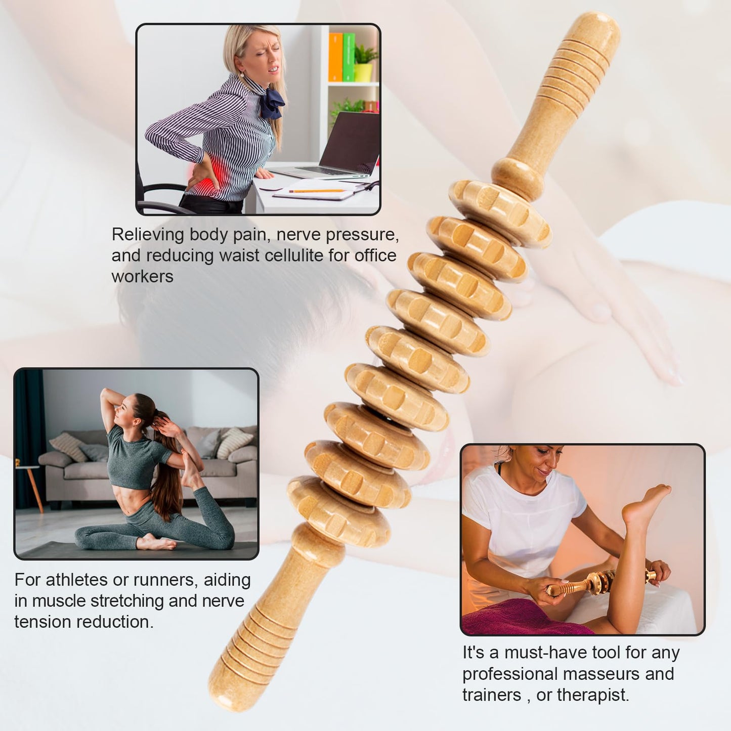 KintKita Wood Therapy Massage Tools,Wooden Massager Stick Roller Lymphatic Drainage Tool,Maderoterapia Kit Self Massage Roller Tool for Cellulite Reduction,Muscle Tension and Body Shaping,Contouring - dailyvitalstore