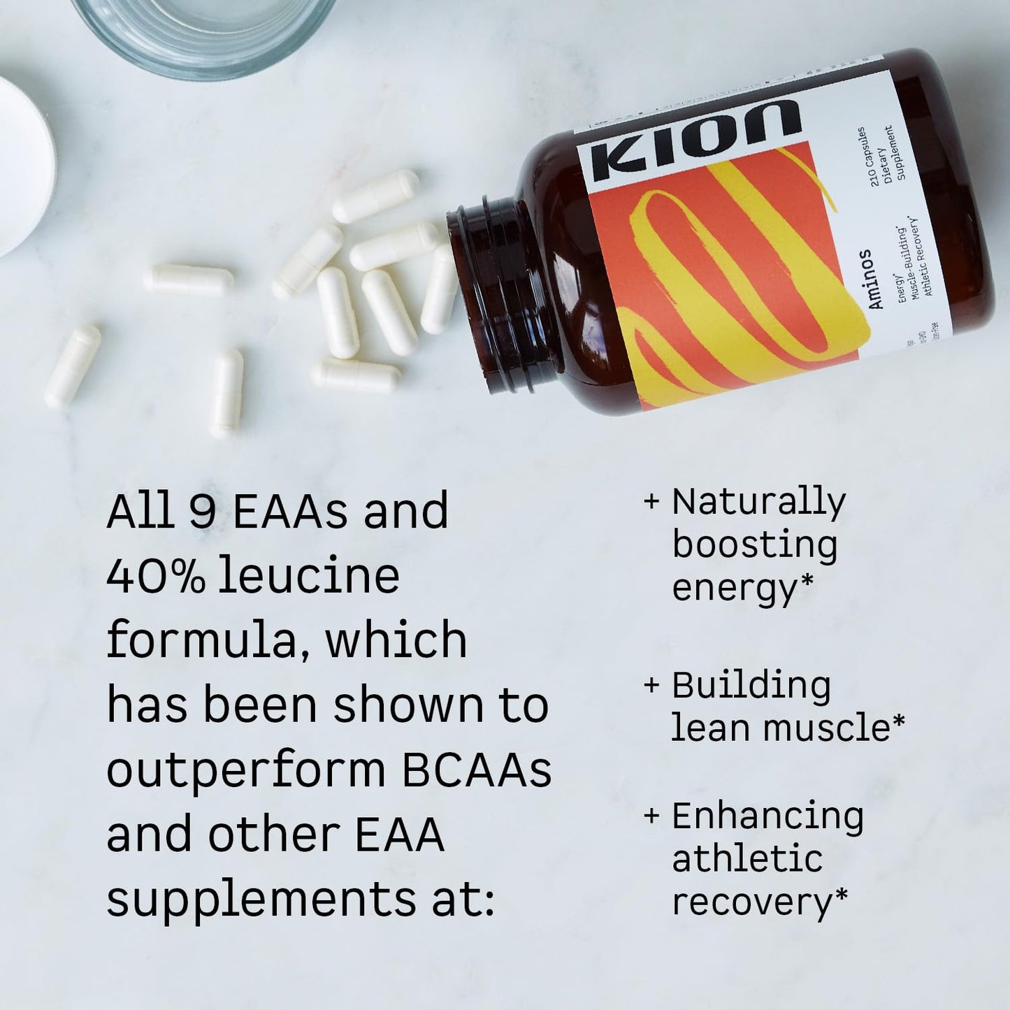 Kion Aminos Essential Amino Acids Capsules | The Building Blocks for Muscle Recovery, Reduced Cravings, Better Cognition, Immunity, and More | 30 Servings - dailyvitalstore