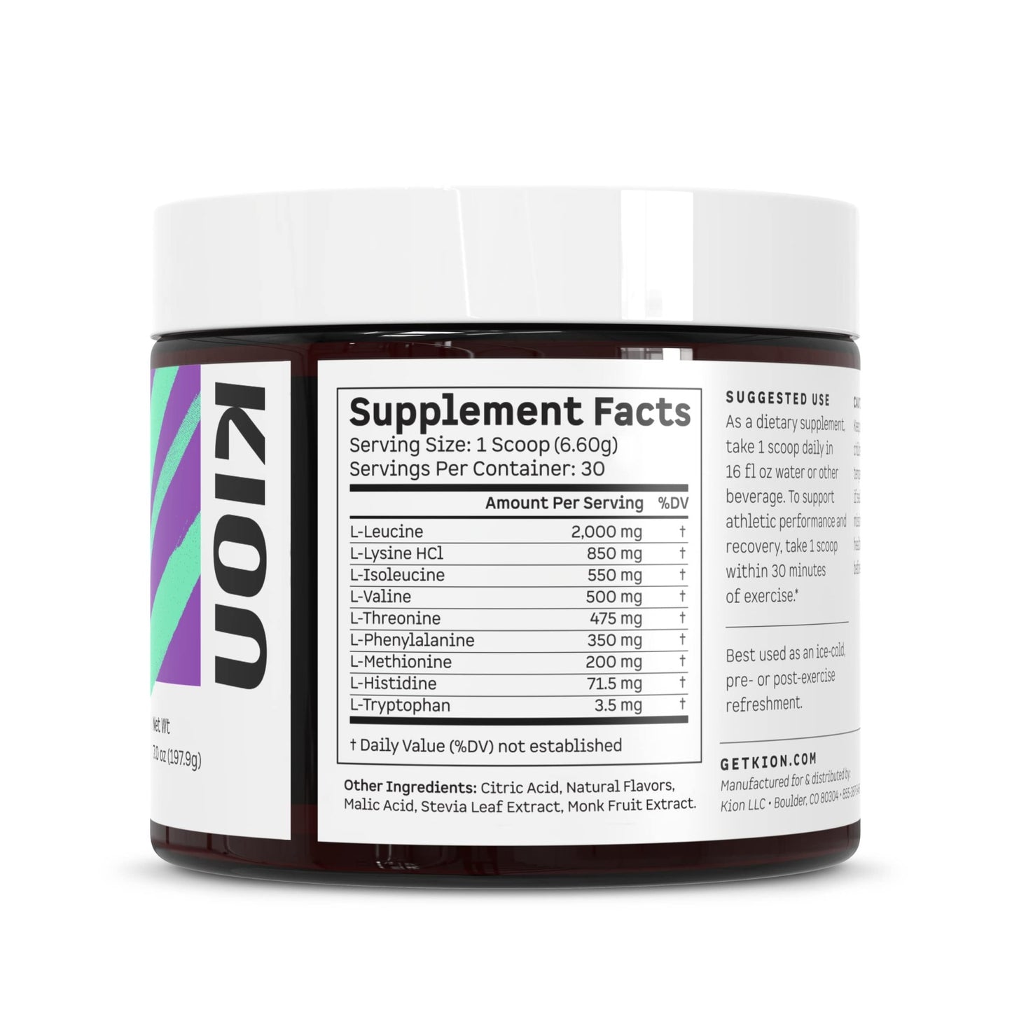 Kion Aminos - Essential Amino Acids Supplement, Essential Amino Acids Powder for Muscle Recovery, BCAA EAA No Caffeine, Amino Acid Powder, Essential Amino Energy - 30 Servings, Mixed Berry - dailyvitalstore