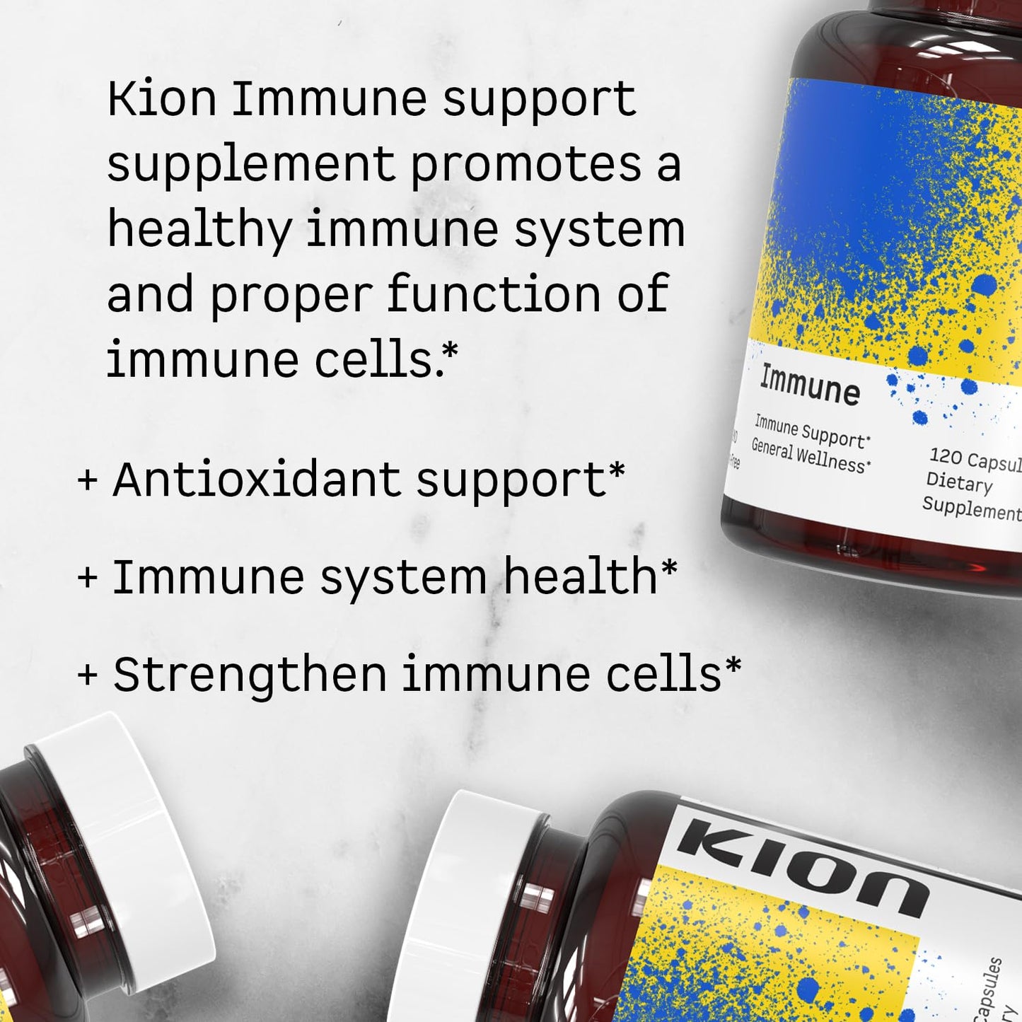 Kion Immune - Immune Support Supplement - Vitamin C Supplement - Vitamin C and Zinc for Everyday Wellness - 500 mg Vitamin C (Ascorbic Acid) and 10 mg Zinc - 120 Servings - dailyvitalstore