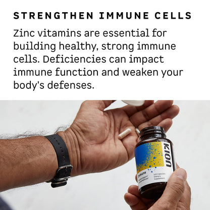 Kion Immune - Immune Support Supplement - Vitamin C Supplement - Vitamin C and Zinc for Everyday Wellness - 500 mg Vitamin C (Ascorbic Acid) and 10 mg Zinc - 120 Servings - dailyvitalstore