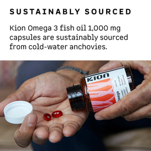 Kion Omega - Omega 3 Fatty Acid Supplements - DHA Supplements - Mini Fish Oil Softgels - Omega 3 DHA EPA Fish Oil Pills - Fish Oil 1,000 mg - 30 Servings - dailyvitalstore