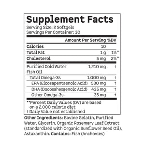 Kion Omega - Omega 3 Fatty Acid Supplements - DHA Supplements - Mini Fish Oil Softgels - Omega 3 DHA EPA Fish Oil Pills - Fish Oil 1,000 mg - 30 Servings - dailyvitalstore