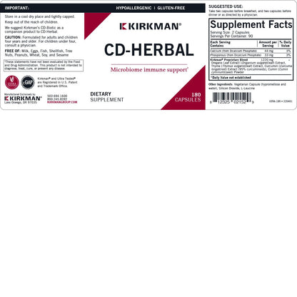 Kirkman CD-Herbal - Hypoallergenic -180 Vegetarian Capsules - dailyvitalstore