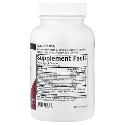 Kirkman - Immuno-Aid Advanced Formula - 120 Capsules - Immune Support - Potent Proprietary Blend - Hypoallergenic - dailyvitalstore