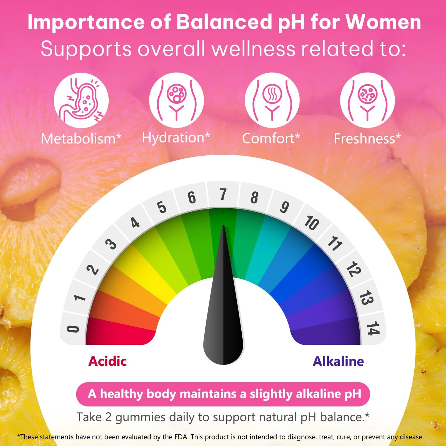 KITNOBLIS Feminine Probiotic Gummies with Slippery Elm- Pineapple Gummies for Women pH Balance, Gut Health & Immune Supports | with Prebiotics & Lactobacillus Blend (60 Gummies) - dailyvitalstore