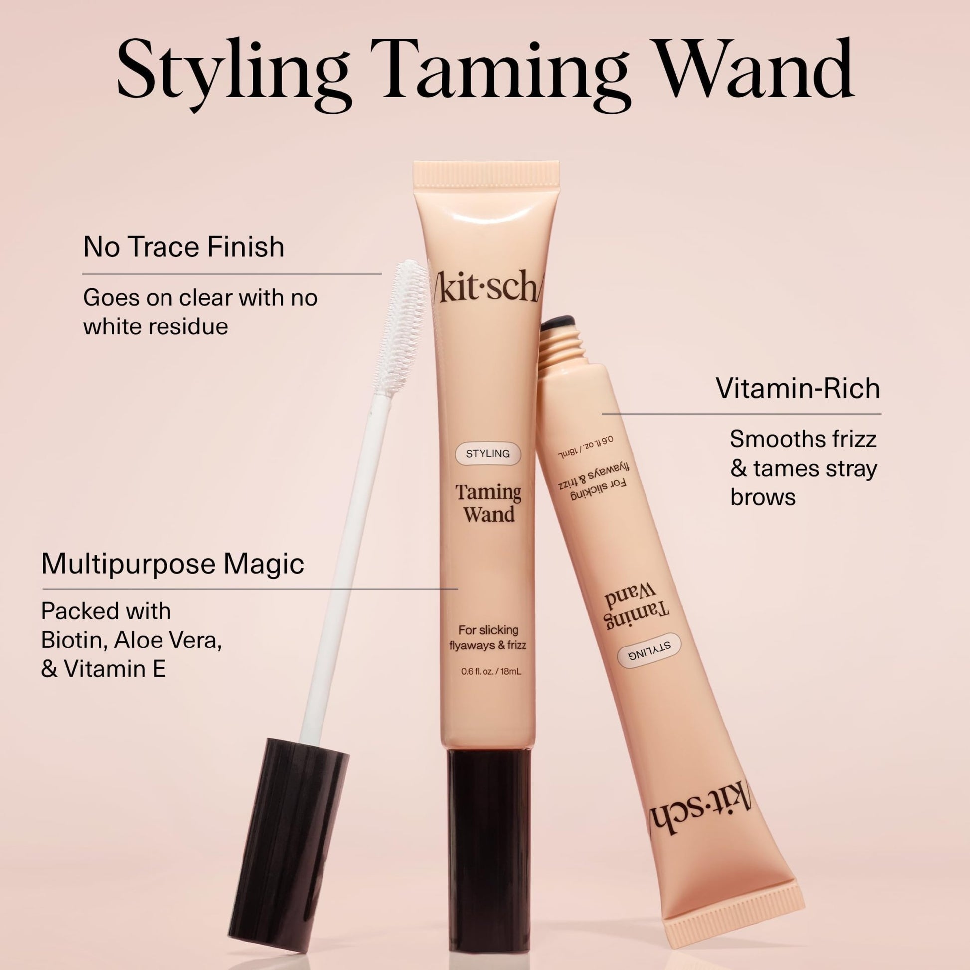 Kitsch Hair Taming Wand - Fly Away Stick For Hair with Biotin, Aloe & Vitamin E | Clear Hair Mascara for Flyaways, Slick Back Style - dailyvitalstore
