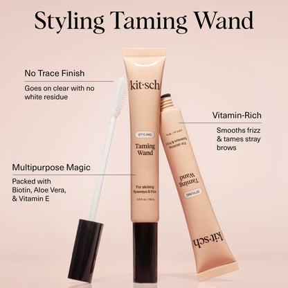 Kitsch Hair Taming Wand - Fly Away Stick For Hair with Biotin, Aloe & Vitamin E | Clear Hair Mascara for Flyaways, Slick Back Style - dailyvitalstore