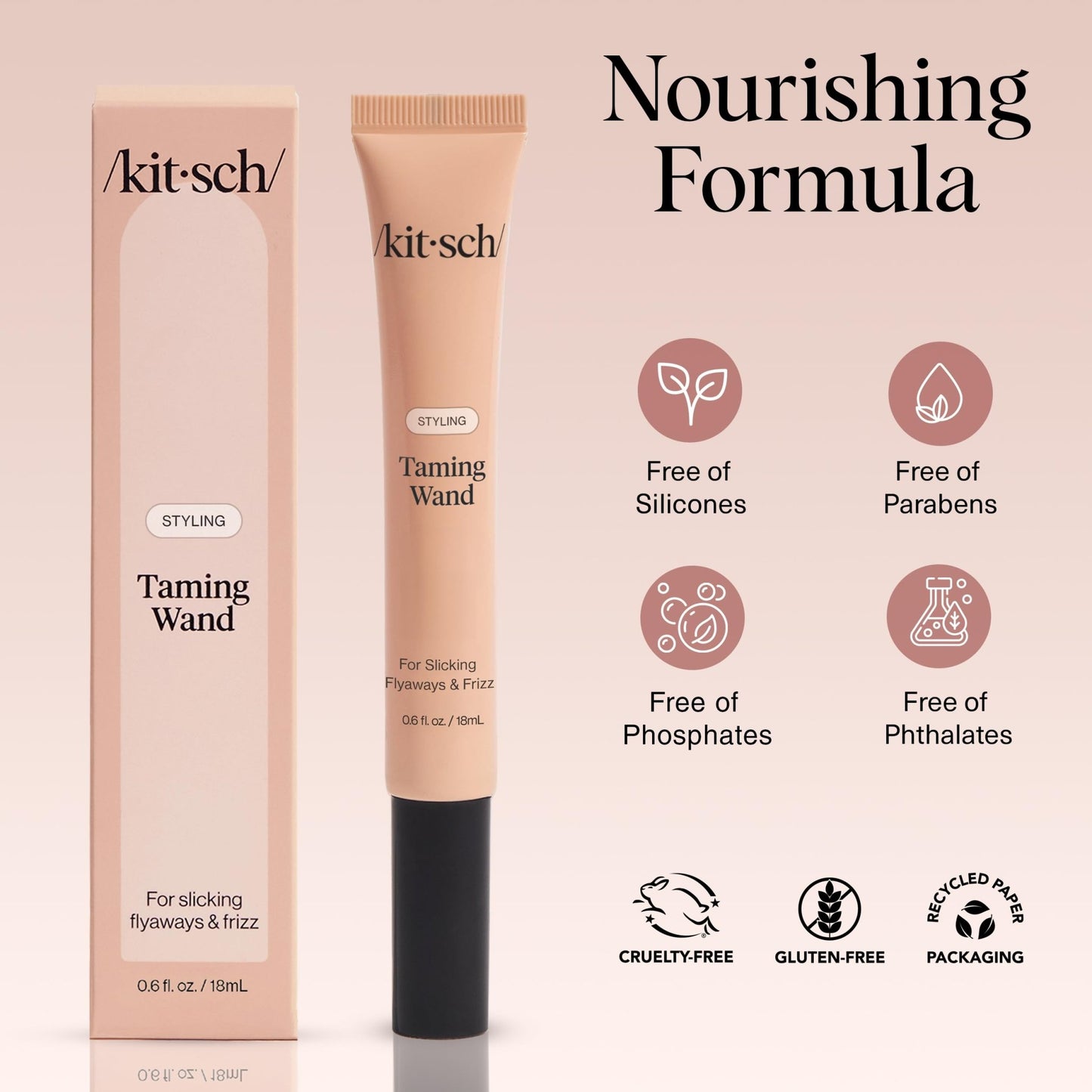 Kitsch Hair Taming Wand - Fly Away Stick For Hair with Biotin, Aloe & Vitamin E | Clear Hair Mascara for Flyaways, Slick Back Style - dailyvitalstore