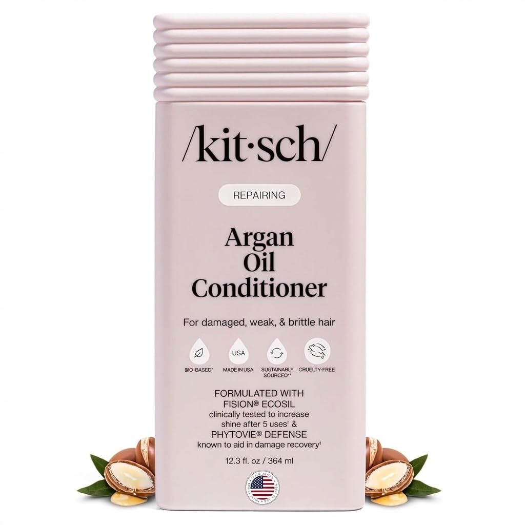 Kitsch Repairing Argan Oil Liquid Conditioner for Women & Men – Argan Oil for Hair, For Shine, Smoothness & Damage Recovery, Hair Repair – Clean, Color-Safe Hair Care - 12.3 oz - dailyvitalstore