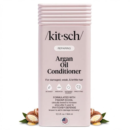 Kitsch Repairing Argan Oil Liquid Conditioner for Women & Men – Argan Oil for Hair, For Shine, Smoothness & Damage Recovery, Hair Repair – Clean, Color-Safe Hair Care - 12.3 oz - dailyvitalstore