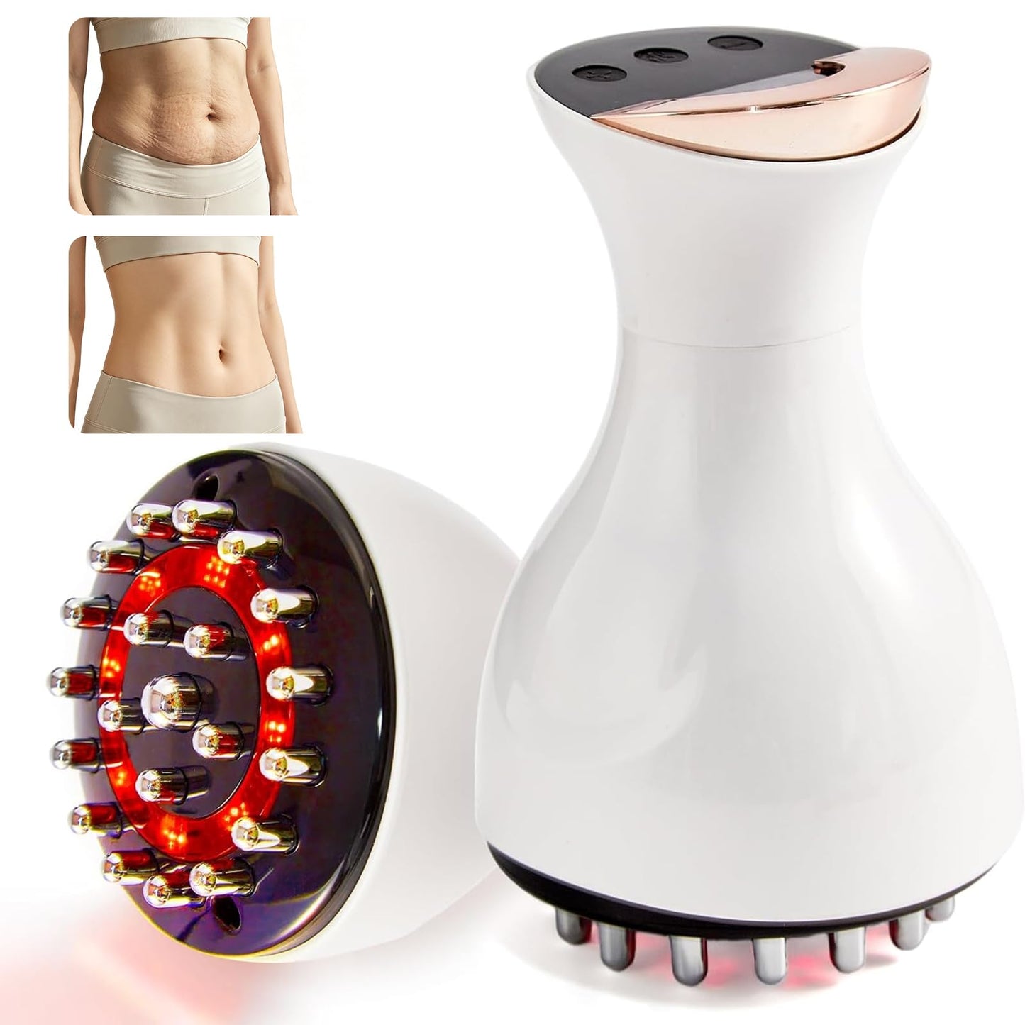 Kitusi Lymphatic Drainage Massager & Anti Cellulite Massage Tool, for Legs, Arms & Belly, Body,Helps Reduce Stretch Marks & Cellulite,with Microcurrent, Light Heat & Vibration - dailyvitalstore