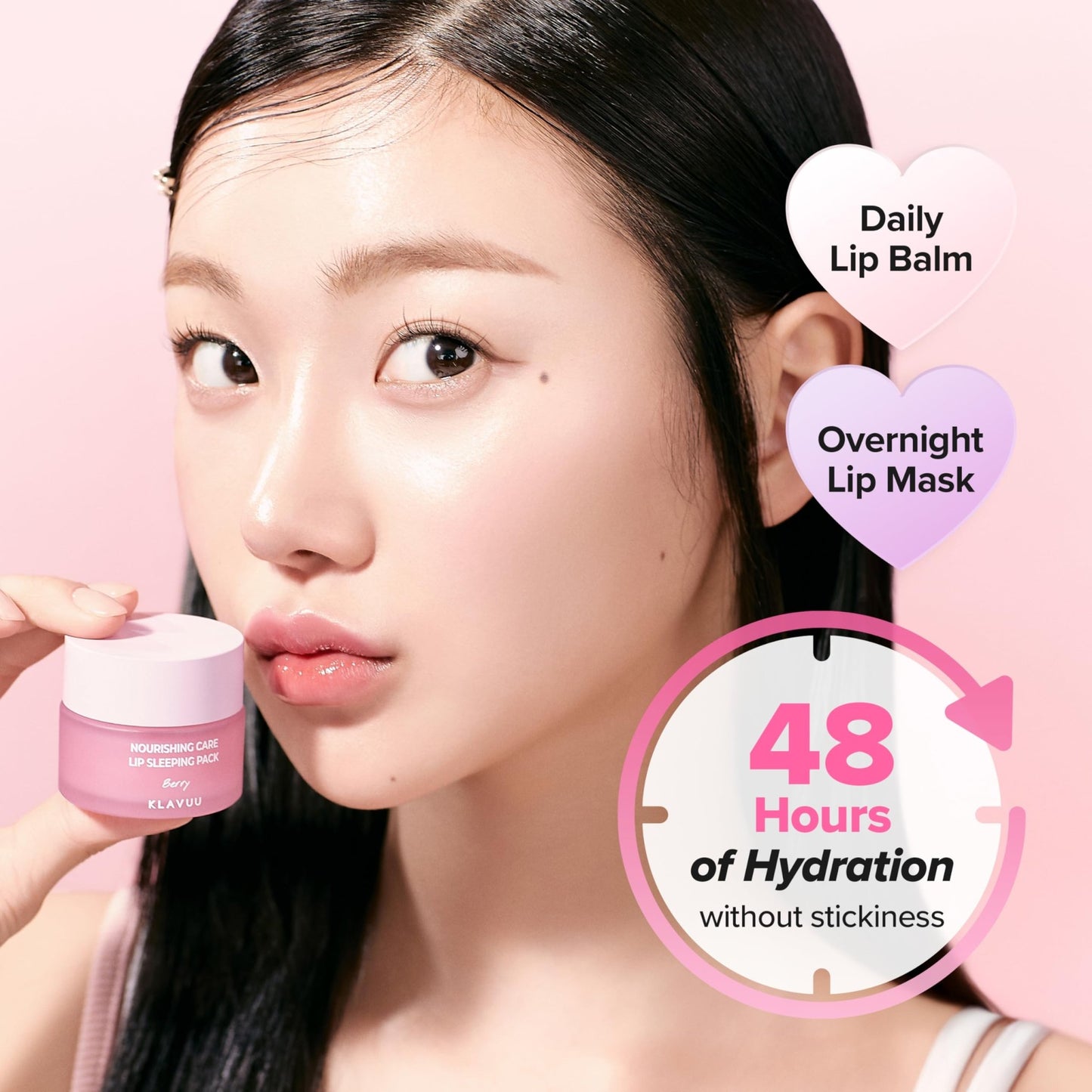 Klavuu Lip Mask Sleeping Pack (0.7oz) – Overnight Deep Hydrating Korean Lip Balm Treatment for Very Dry, Chapped Lips | Lip Lightening & Plumping with Instant Hydration | Gentle Exfoliating (Berry) - dailyvitalstore
