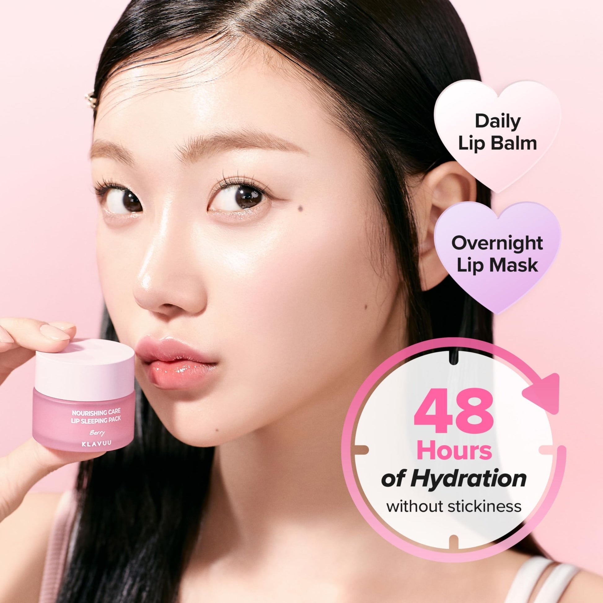 Klavuu Lip Mask Sleeping Pack (0.7oz) – Overnight Deep Hydrating Korean Lip Balm Treatment for Very Dry, Chapped Lips | Lip Lightening & Plumping with Instant Hydration | Gentle Exfoliating (Berry) - dailyvitalstore