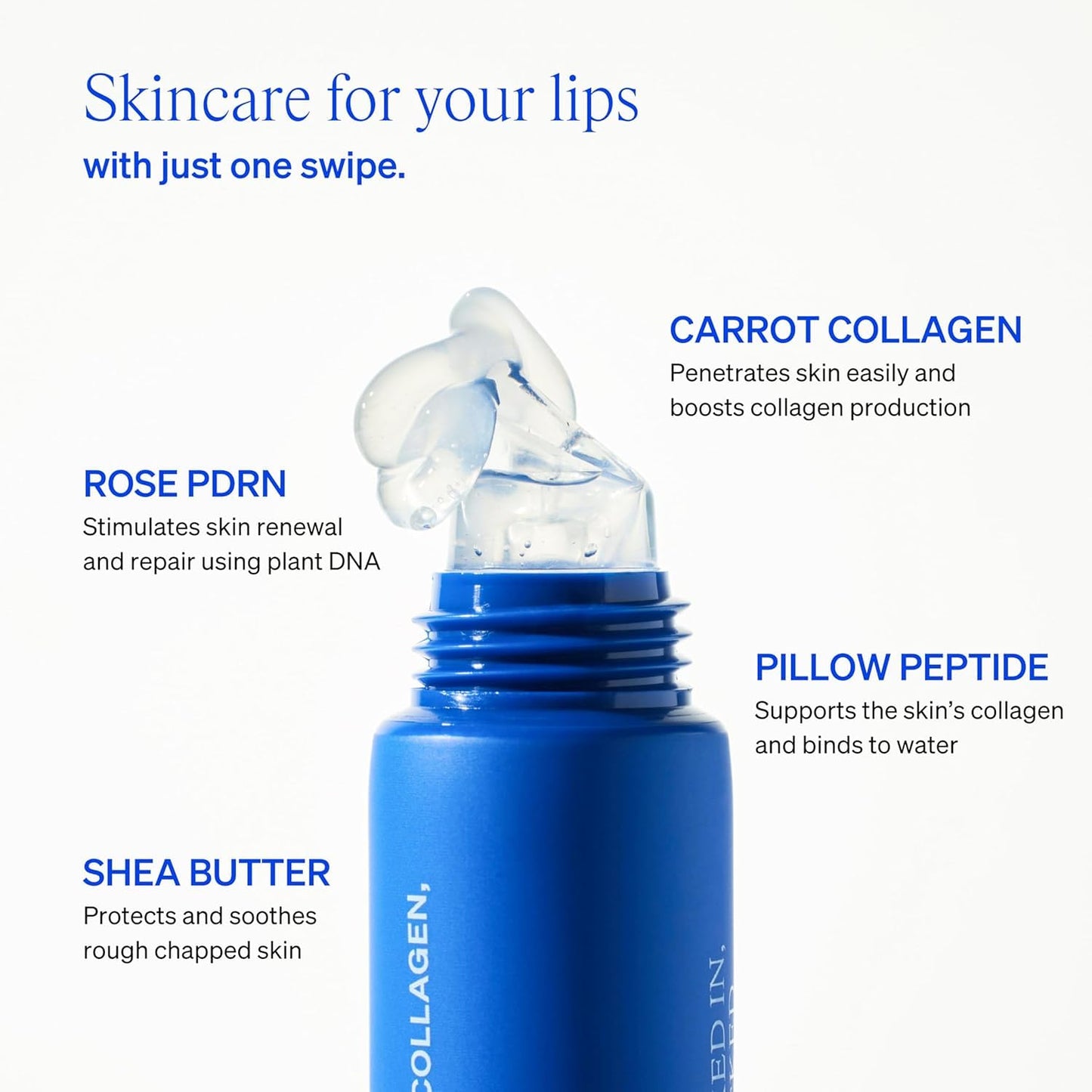 KNEMO LipLock Jelly Serum for Dry Lips, Long-Lasting, Hydrating, Plumping, Glossy Mask with Rose PDRN, Carrot Collagen, Pillow Peptide, Moisturizing Tinted Lip Balm. (Crystal Clear) - dailyvitalstore