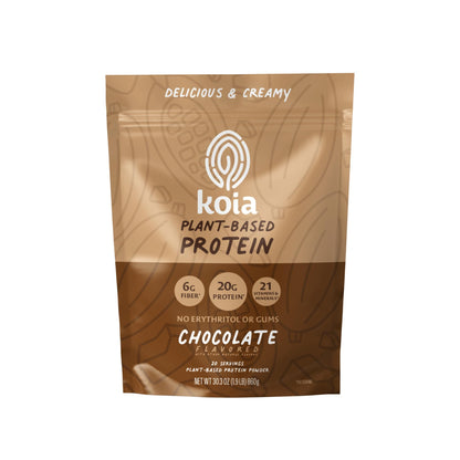 Koia Plant Based Protein Powder, Chocolate, 20g Protein, 3g Sugar, 6g Prebiotic Fiber, Pre & Post Workout, 21 Vitamins & Minerals, No Seed Oils, Dairy-Free, Gluten-Free, Non-GMO, 20 Servings, 30.3 Oz - dailyvitalstore