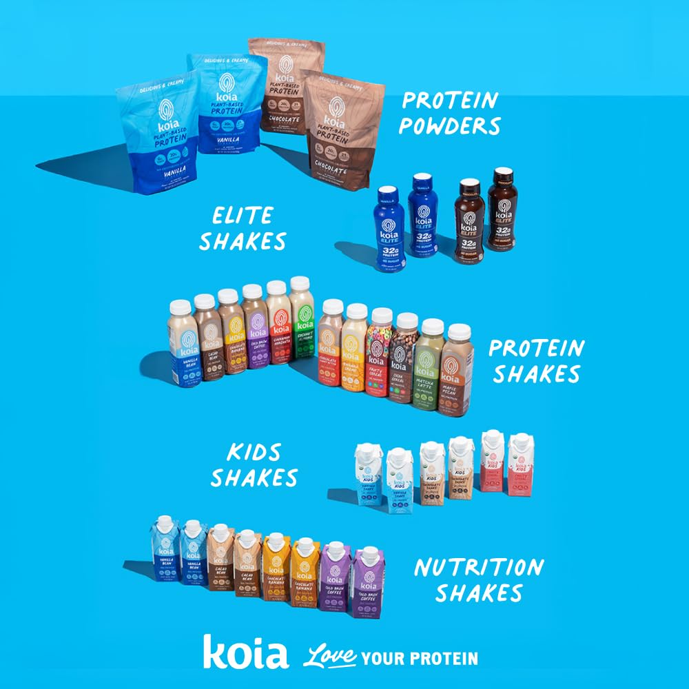 Koia Plant Based Protein Powder, Chocolate, 20g Protein, 3g Sugar, 6g Prebiotic Fiber, Pre & Post Workout, 21 Vitamins & Minerals, No Seed Oils, Dairy-Free, Gluten-Free, Non-GMO, 20 Servings, 30.3 Oz - dailyvitalstore