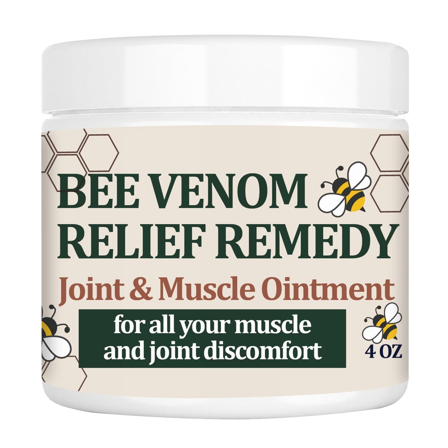 KOKOMAANE Bee Venom Muscle Bone Cream, Fast Acting, for Back, Neck, Hand, Foot, Knee, Muscle, Shoulder, Topical, Wrist, Elbow, Hip, Nerve, Plantar, Ankle, Foot discomfort, Vitamin B6 - dailyvitalstore