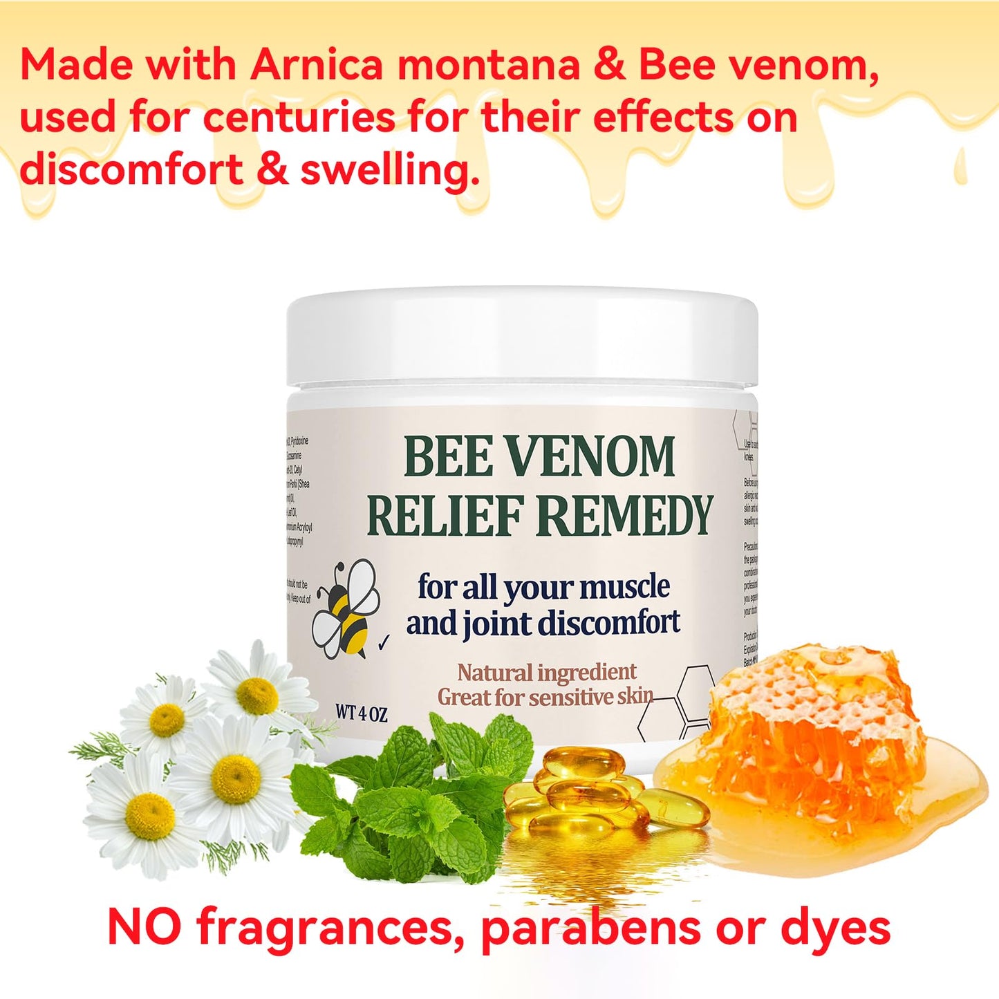 KOKOMAANE Bee Venom Muscle Cream, Maximum Strength Joint & Bone Soothing Ointment, for Shoulder, Back, Neck, Hands, Knuckle, Elbow, Feet, Leg, Knees, Ankle, Arthritis, Meniscus, for Adults, Elder - dailyvitalstore