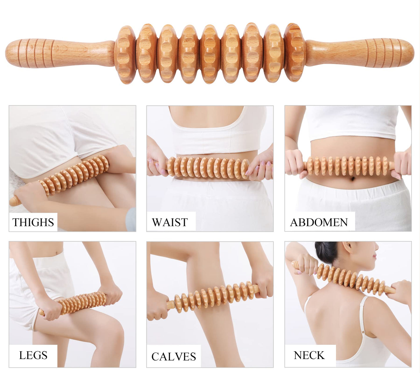 Komogir 3-in-1 Wood Therapy Massage Tools Lymphatic Drainage Massager Wooden Massager for Maderoterapia,Anti-Cellulite, Body Sculpting & Contouring - dailyvitalstore