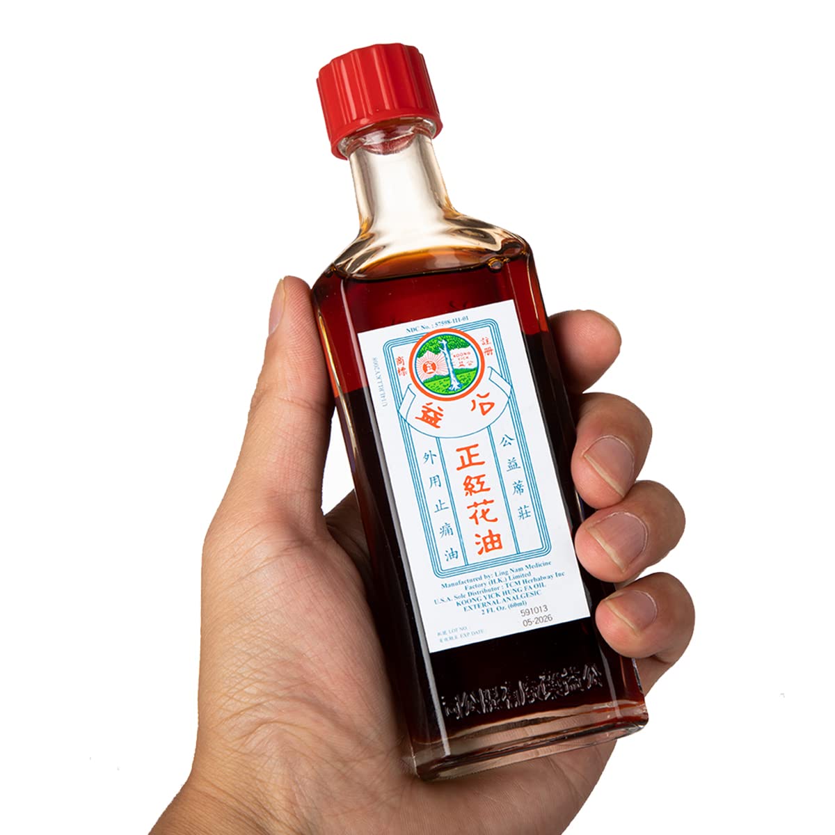 Koong Yick Hung FA Red Flower External Analgesic Oil, Simple Backache Arthritis Strains Bruises Sprain, Authentic US Import (One Pack) - dailyvitalstore
