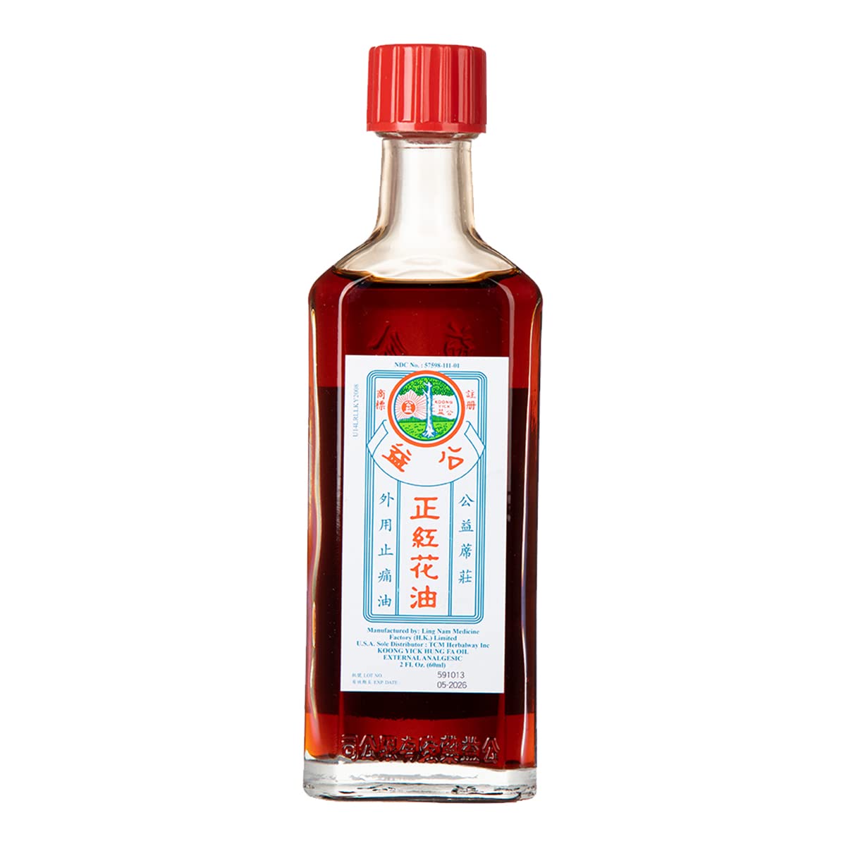 Koong Yick Hung FA Red Flower External Analgesic Oil, Simple Backache Arthritis Strains Bruises Sprain, Authentic US Import (One Pack) - dailyvitalstore