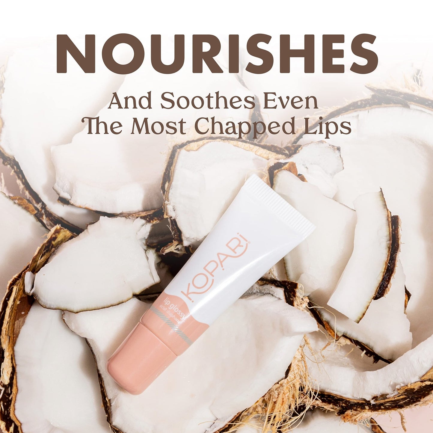 Kopari Coconut Lip Glossy | Nude Tint Birthday Suit | Vegan Hydrating Moisturizing Lip Oil Vitamin E Shea Butter Long Wear High Shine Non Sticky | Clean Plant Based Non Toxic Balm Paraben Free - dailyvitalstore